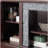 58" Modern TV Stand with 2-Door Storage, Faux Stone Media Console Cabinet, Cherry Large Entertainment Center-511807976-511807981