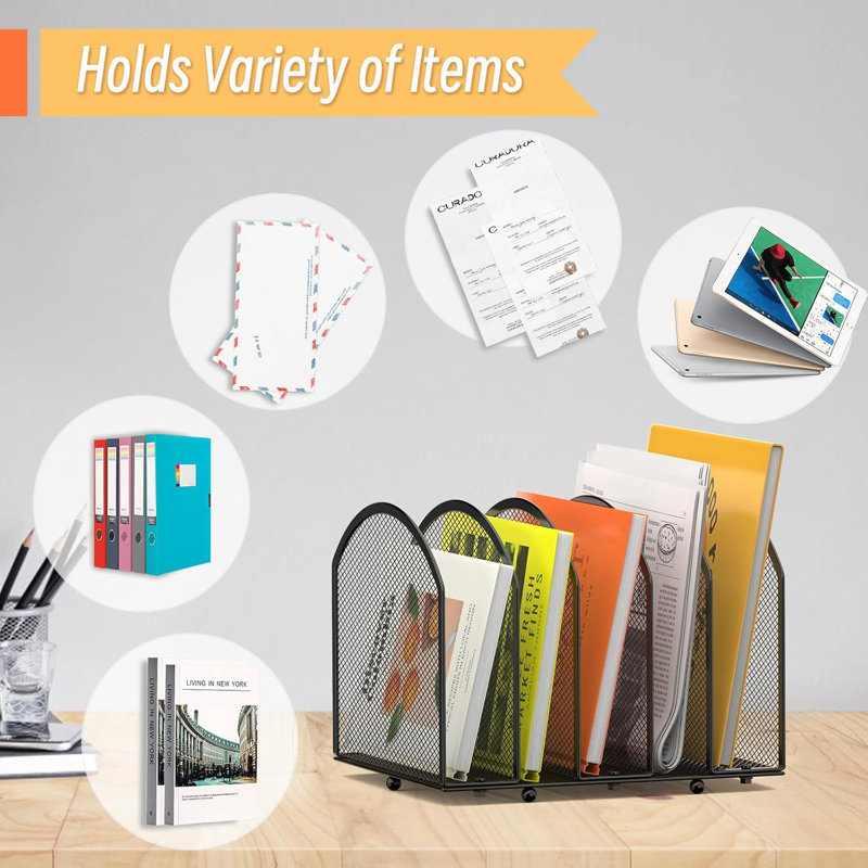 Classeur de bureau 5 sections, classeur vertical pour classeur de courrier