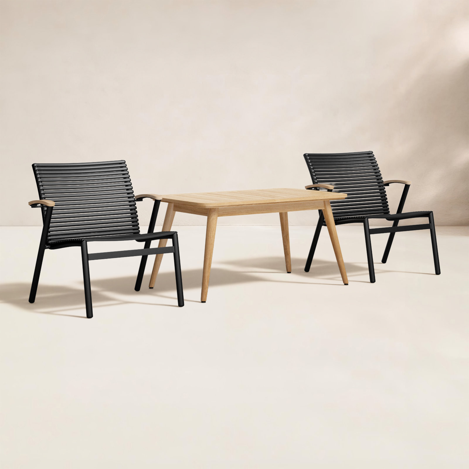 Gerrie 40" Teak Patio Bistro Set