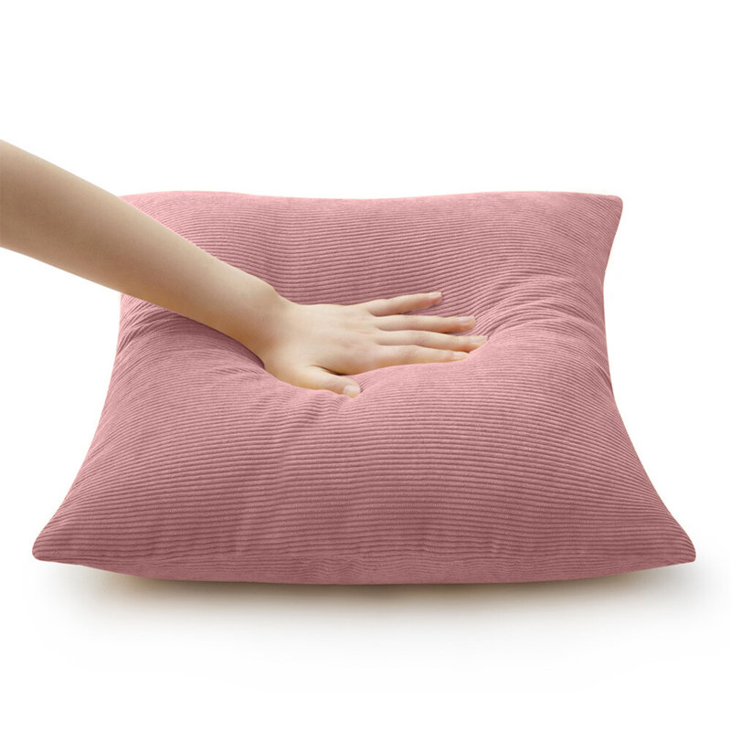 Striped Square Throw Pillow Insert, Light Pink