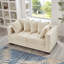 Canapé rembourré en velours avec clous décoratifs argentés-372455222-372455220-372455218