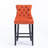 Velvet Upholstered Barstools with Button Tufted Decoration and Wooden Legs-1673205242