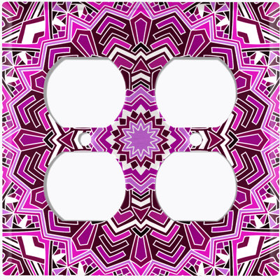 Patterned 2 - Gang Duplex Outlet Standard Wall Plate