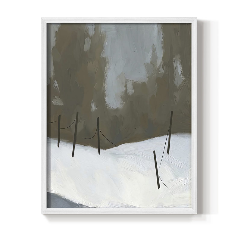 Impression encadrée Deep Snow IV - bois massif, H 21 po x l 17 po, Blanc