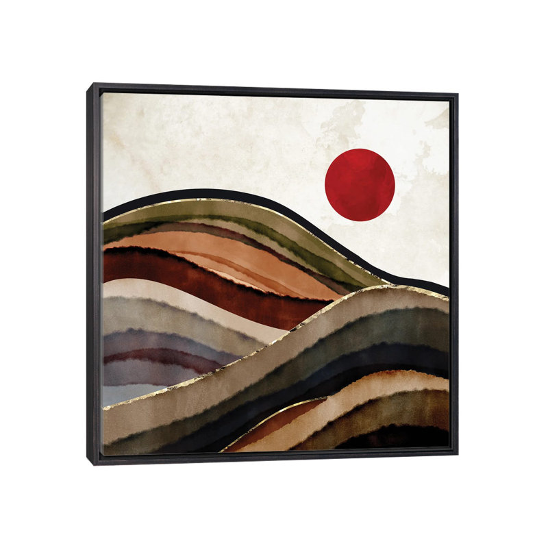 «Fall Fall Abstract», reproduction d'impression, H 37 po x l 37 po x P 1,5 po, Pas de tapis, Toile avec cadre noir patiné