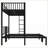 Twin/Twin/Twin Metal Triple Bunk Bed, Detachable Space-Saving Frame with Shelf &amp; Table, Black-1564258128