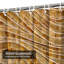 Rideau de douche mural en bambou à motif de vagues de style moderne avec 12 crochets-782155856