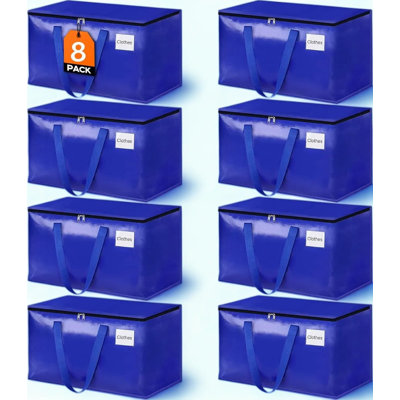 Sacs de transport pliables robustes avec poignées renforcées et fermetures à glissière robustes - grands bacs de rangement pour l'emballage, le déplacement et l'organisation