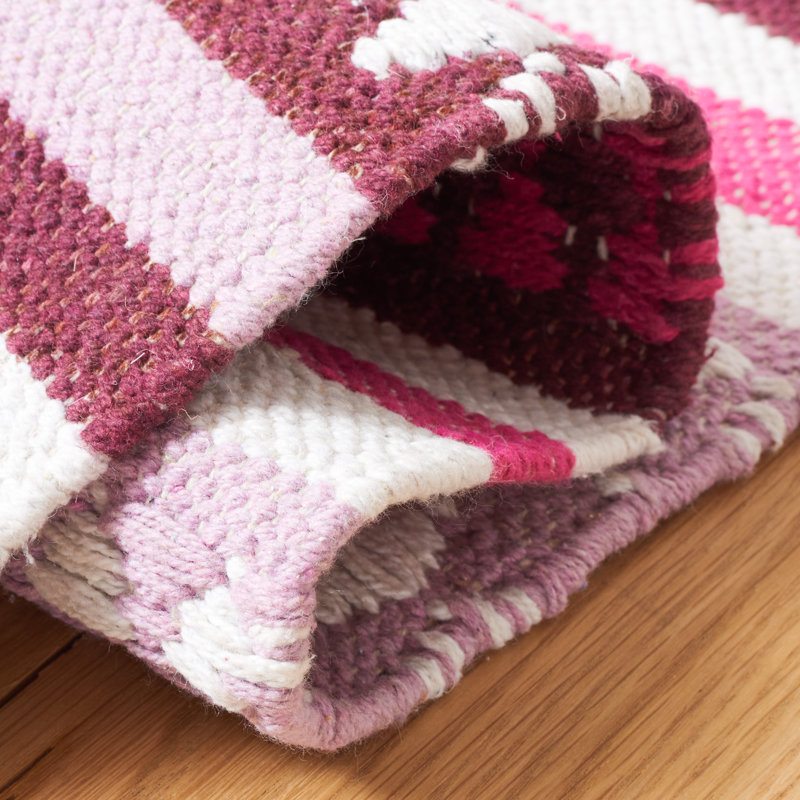 Montauk Hand Woven Cotton Striped Rug, Square 6'
