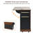 55.5" Farmhouse Kitchen Island with Drop Leaf, Kitchen Storage Island with Barn Door, Power Outlet, Rolling Kitchen Cart on Wheels with Spice Rack, for Home, Kitchen, Dining Room, Black-1677477586