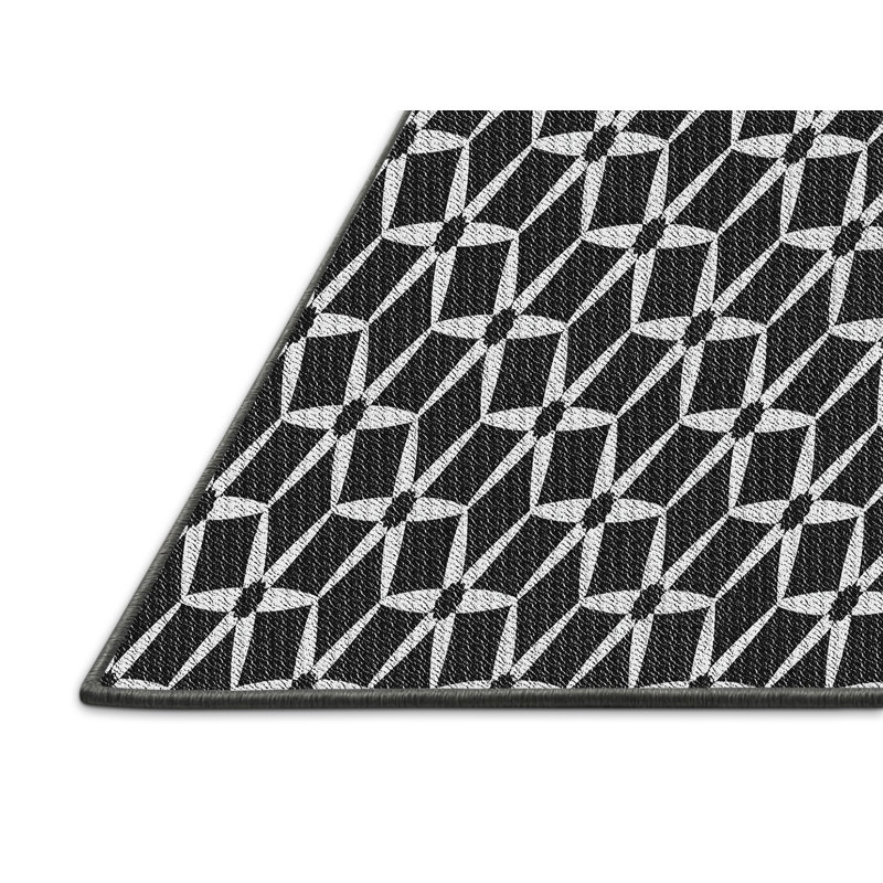Tapis noir/blanc à motifs Jeanlouis, Rectangle 5 pi x 7 pi