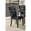 Ensemble de 2 chaises de salle à manger contemporaines en similicuir noir, assise, coussin moderne en bois de bouleau et structure en bois