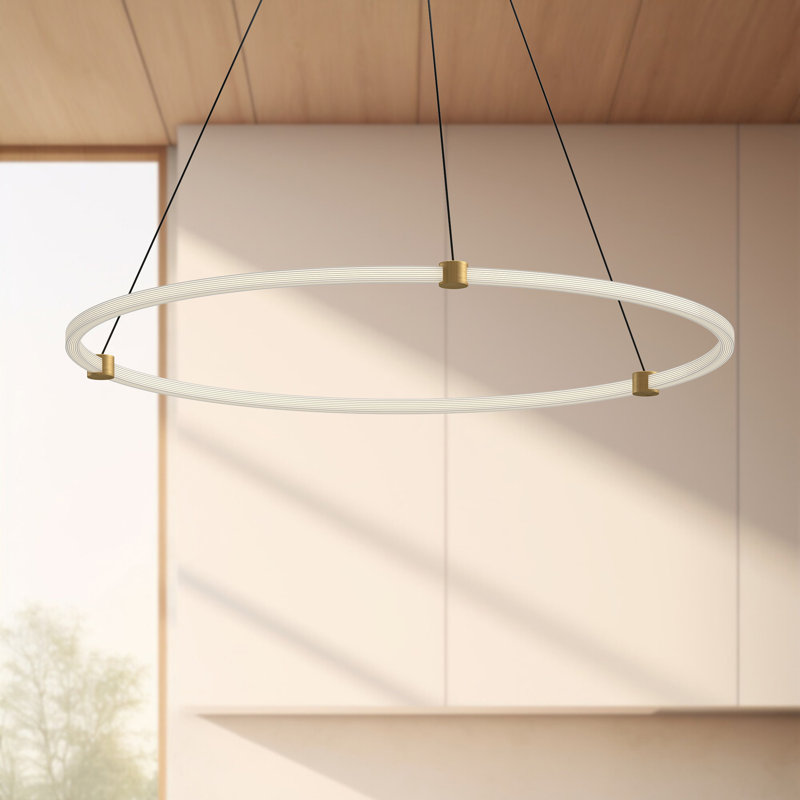 Bruni 1 - Light LED Pendant, Brushed Gold, 1.38" H x 40.38" W x 40.38" D
