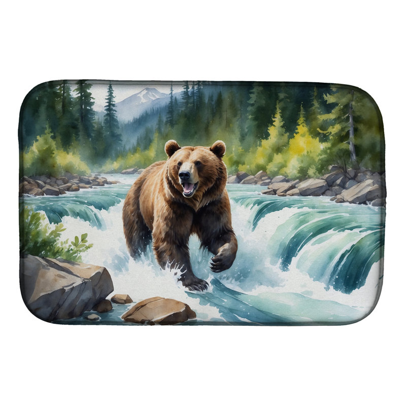 Tapis de séchage Alaskan Wilderness Grizzly Bear