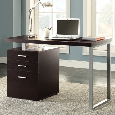 Cappuccino Office Desk With File Cabinet For Efficient Organization Cappuccino Functional 3 System