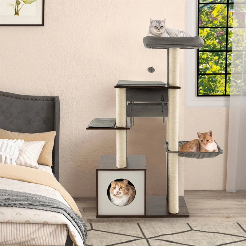 127cm H Cat Tree, Grey