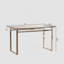 Table de salle à manger 51 "moderne en verre rectangulaire minimaliste pour 4 à 6 personnes avec plateau en verre trempé de 0,31" et pieds en métal chromé argenté, bureau de table d'écriture, pour la cuisine, le salon et la salle à manger (0 dégât)-134754553