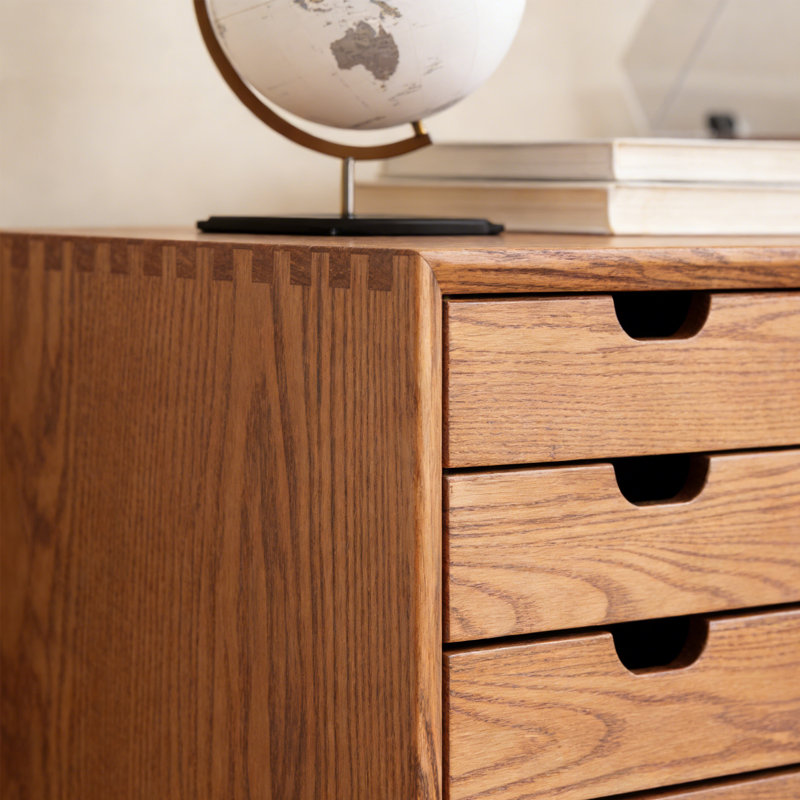 Armoire de rangement pour tourne-disque en vinyle, Cherry Wood