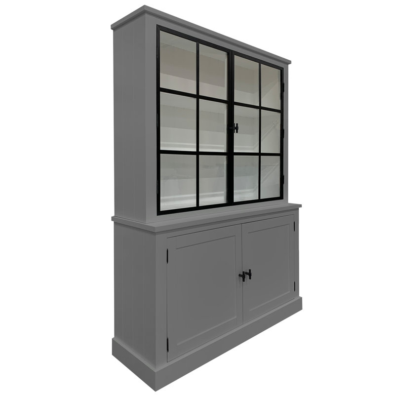 Avangelia 406.4 cm W Display Cabinet, Dusty Grey