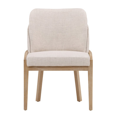 Jacquelyn Elm Upholstered Dining Chair, Off-white