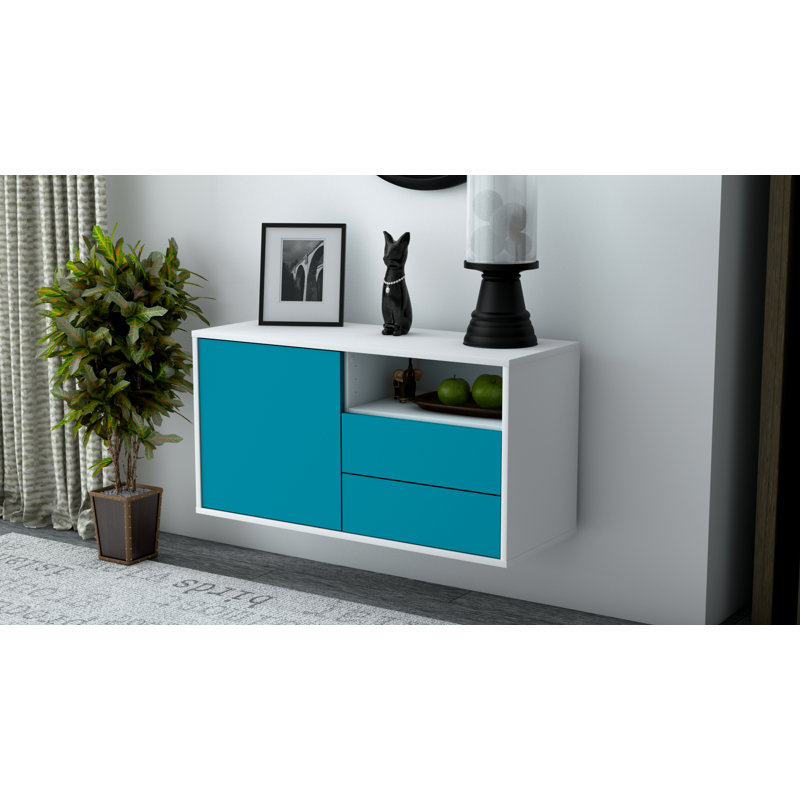 Garibaldi TV Stand, Turquoise / Matte Grey