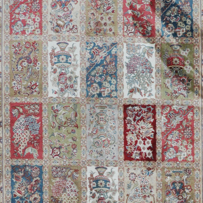 Tapis décoratif en soie de conception persivoire ane et unique 4 pi x 6 pi noué à la main