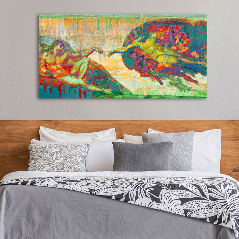 The Creation Of Adam 2.0 (Michelangelo) by Eric Chestier - Wrapped Canvas Print, 50cm H x 100cm W x 4cm D