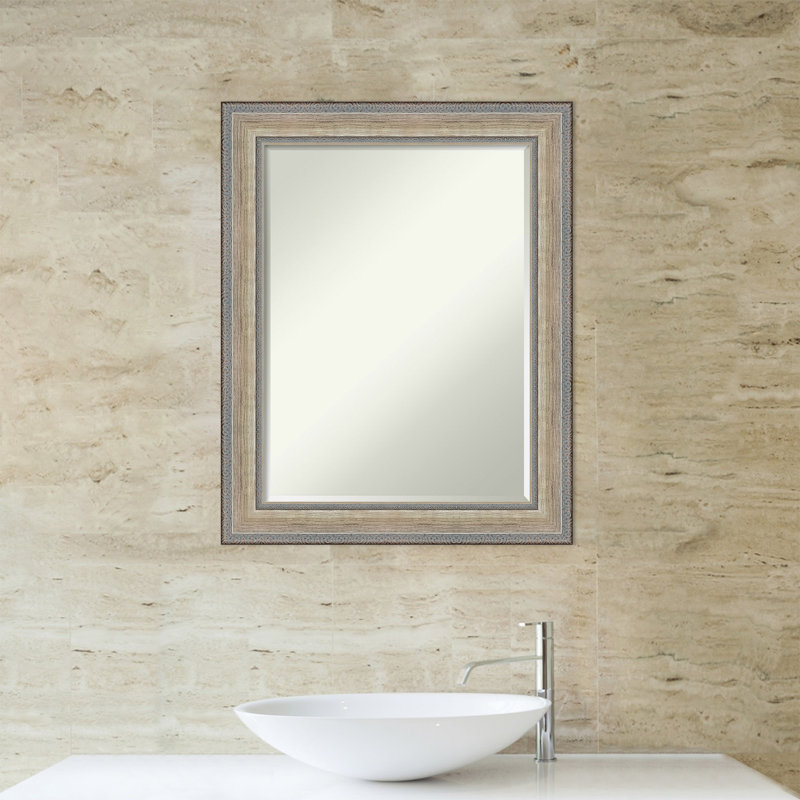 Carlianne Wall Mirror, H 29,25 po x l 23,25 po, Argent argent, Rectangulaire