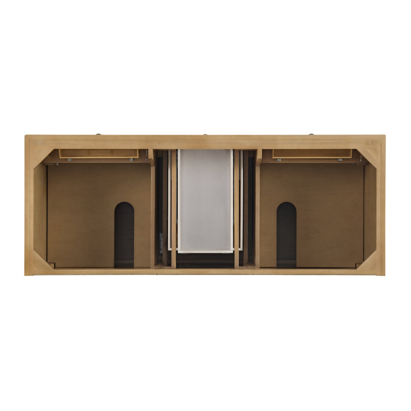 Lorelai 60'' W Double Vanity, Light Natural Oak, Eternal Jasmine Pearl