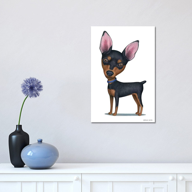 Pinscher miniature, H 18 po x l 12 po x 1,5 po