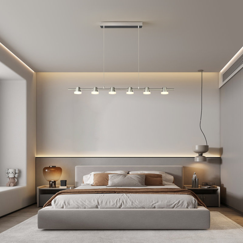 Luminaire suspendu linéaire à 6 lumières pour îlot de cuisine Charlestine