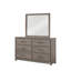 Commode de rangement contemporaine à 6 tiroirs avec poignées en métal et finition chêne gris pour les chambres à coucher modernes