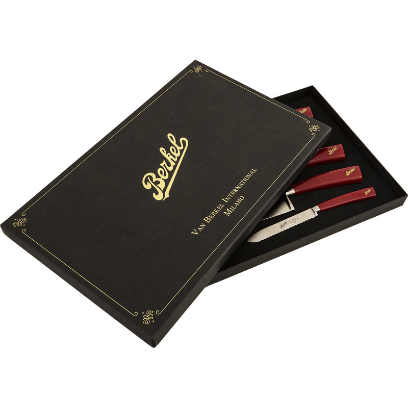 Elegance 5 - Piece Stainless Steel Assorted Knife Set, Red