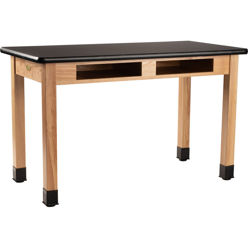 48" Oak and Black Laminate Science Table