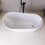 Baignoire de trempage autoportante 59 po en acrylique blanc lustré 59 po