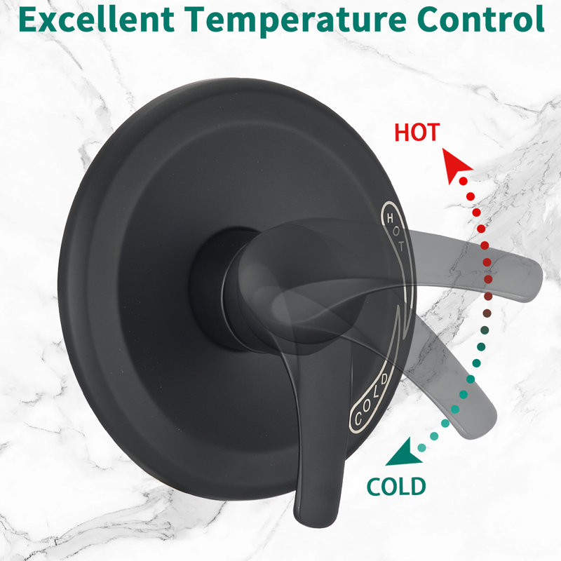 Stainless Steel Slide Bar Shower, Dual Shower Heads, Matte Black, 1.8 Gpm Flow, To Discoloration Flow Rate, Water Feature