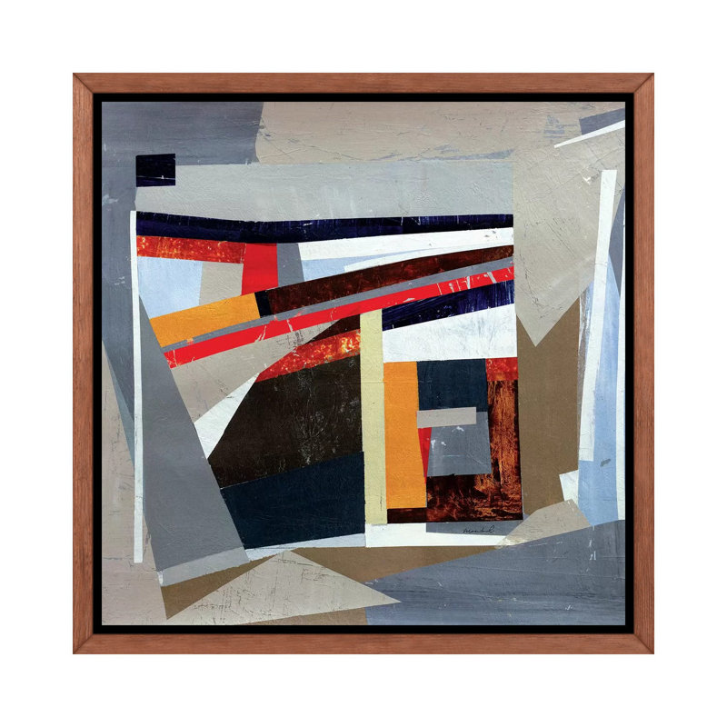 « Mid-Century »-impression, H 18 po x l 18 po x 1,5 po, Toile avec cadre en bois classique
