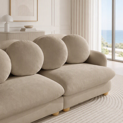 Modular Sectional Sofa with Chenille Upholstery