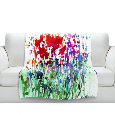 Couverture sherpae de fleurs douces