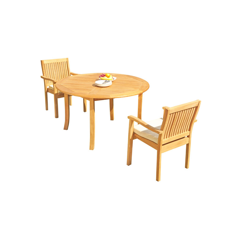 Leveb Outdoor 7 - Piece Teak Dining Set, 2, 52" L x 52" W x 30.5" H