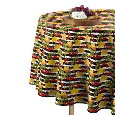 Ladd Striped Autumn Round Tablecloth