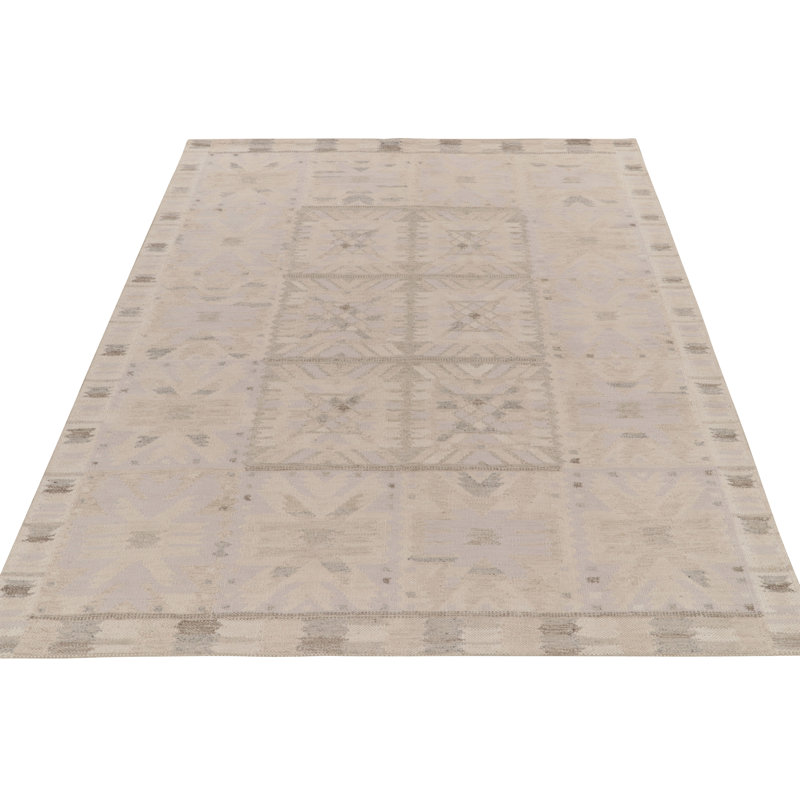 Scandinavian Wool Geometric Area Rug, Rectangle 10' x 14'