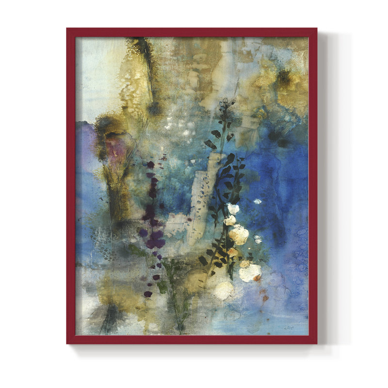 «Immerge I», reproduction encadrée - bois massif, Rouge, H 10 po x l 8 po