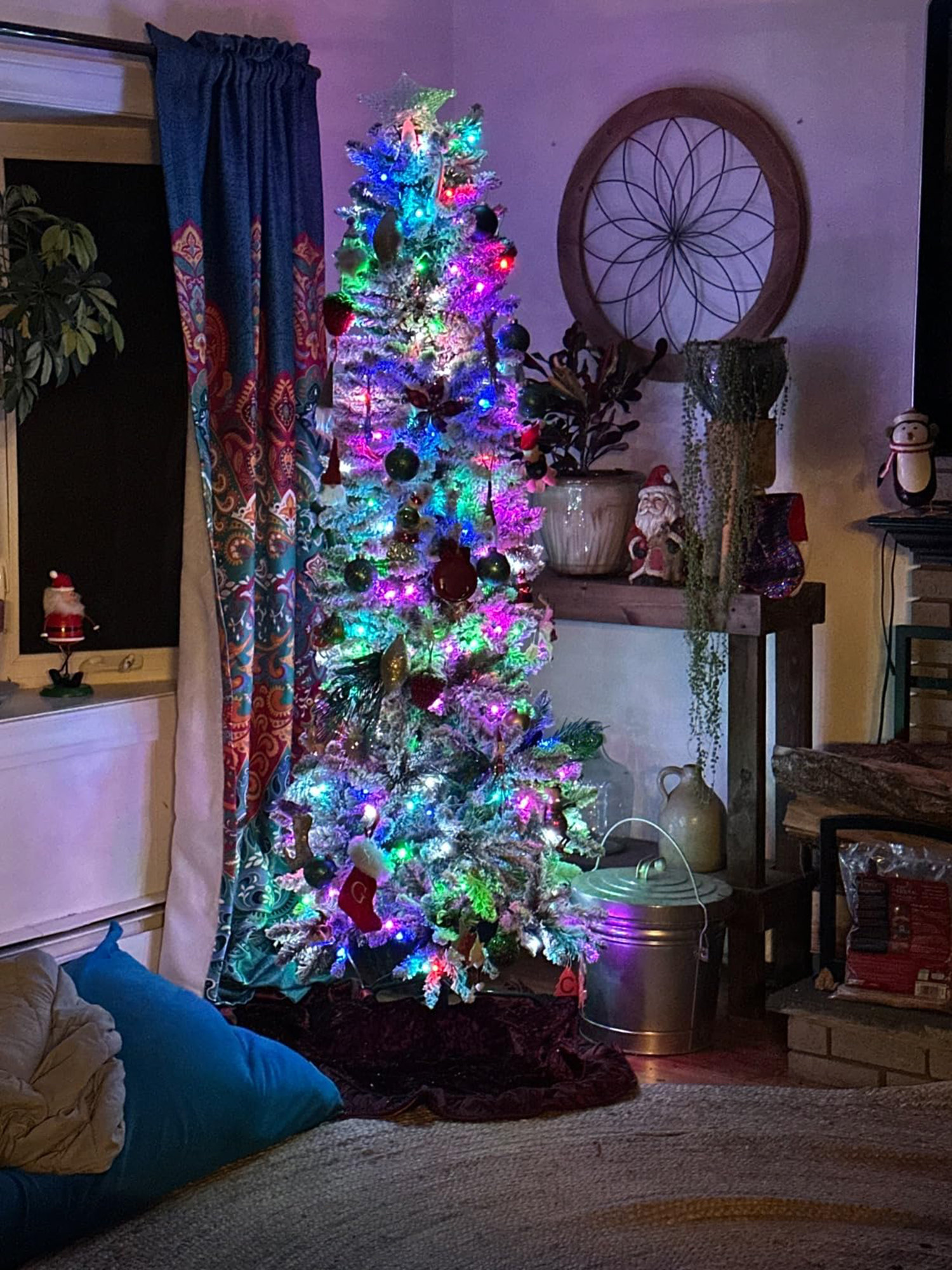 The Holiday Aisle® 6FT Pre-Lit Flocked Artificial Christmas Tree - 240 ...