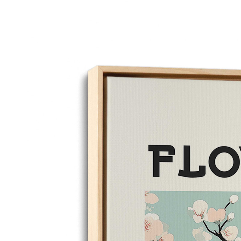 Marché aux fleurs de Kyoto, Cadre américain en érable flottant, H 30,75 po x l 20,75 po