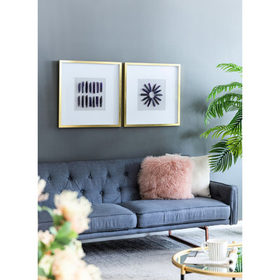 2 boîtes murales carrées en agate mauve 23,5 po Grace - Agate