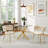 Modern Round Tempered Glass Pedestal Dining Set with Weaven Velvet Dininig Chair-1055531113-1055531114-1055531124