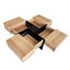 Table basse 31,5 "x 31,5", conception unique avec 4 compartiments de rangement cachés, table basse carrée avec plateau coulissant extensible, table centrale ultrabrillante UV-1283956624