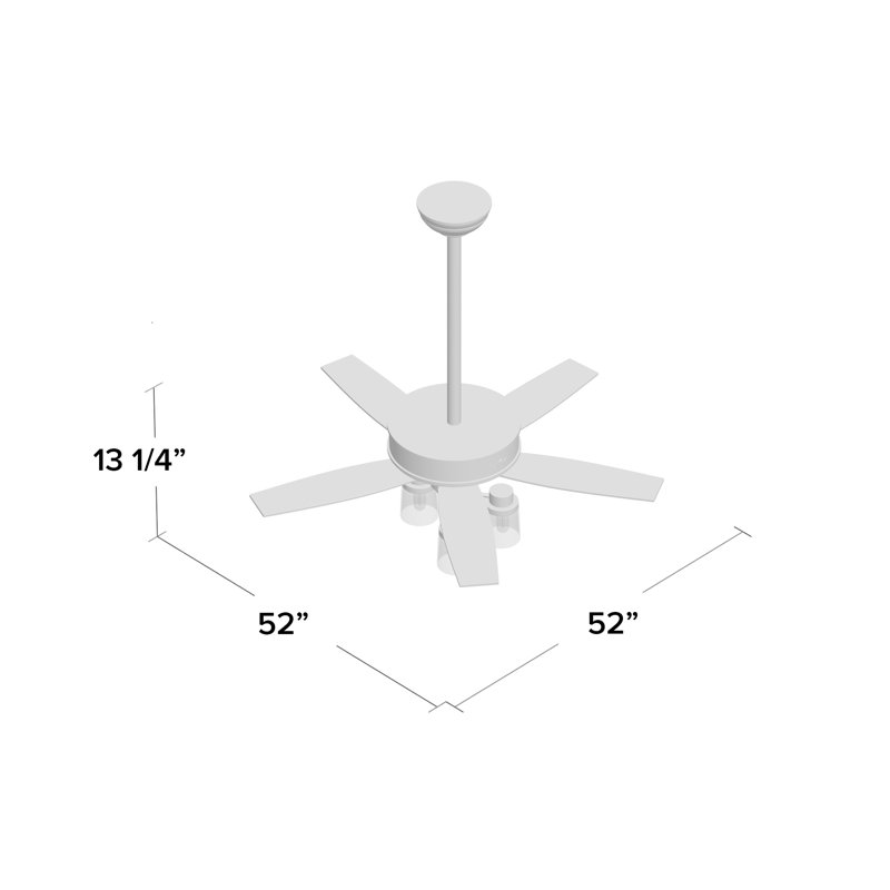 Bennett 52" Matte White Ceiling Fan with LED Lights and Remote