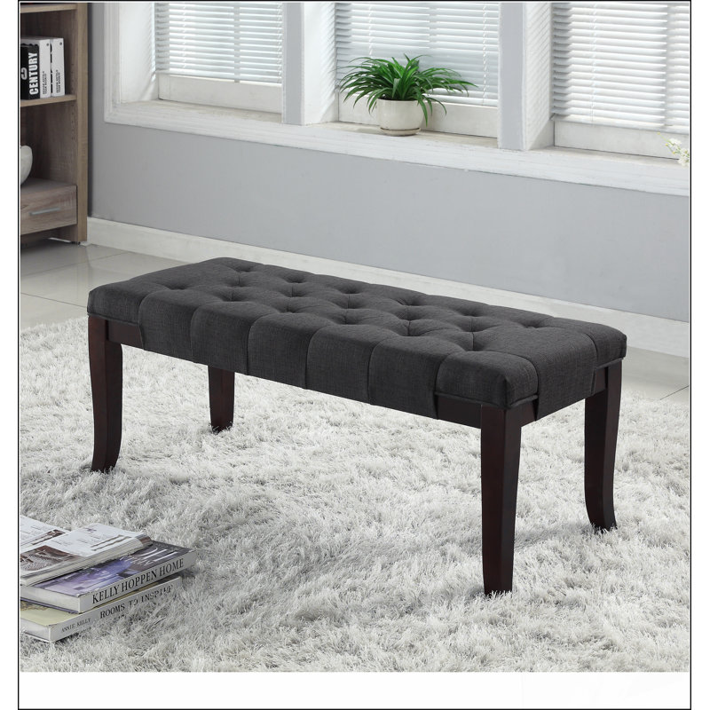 Linon Tufted Bench, Fabric,A solid basic framework, comfortable, durable and beautiful